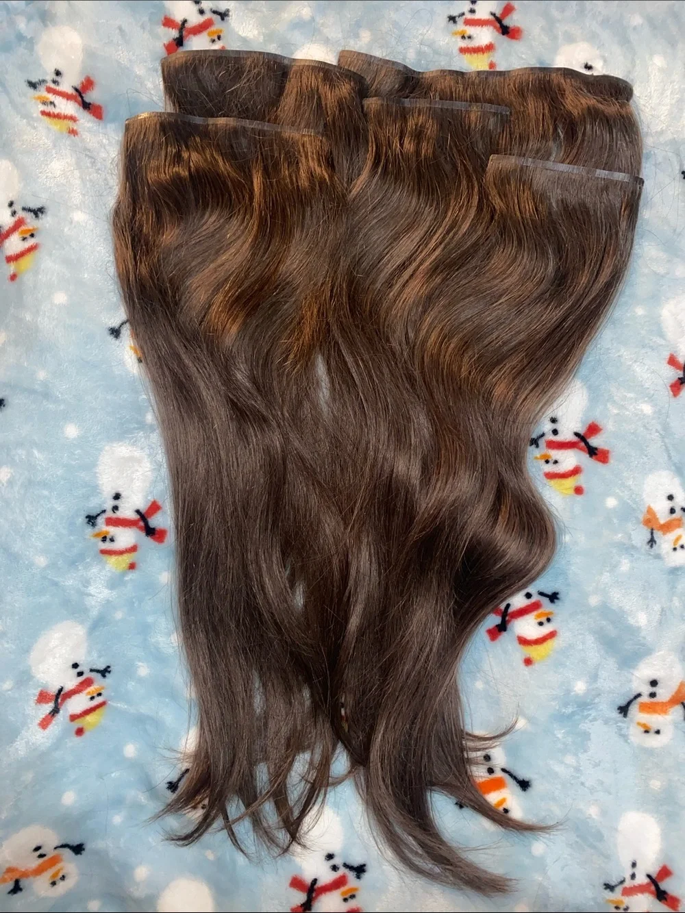 Bellami walnut brown extensions 22 inch 180g silk seam - Picture 2 of 3